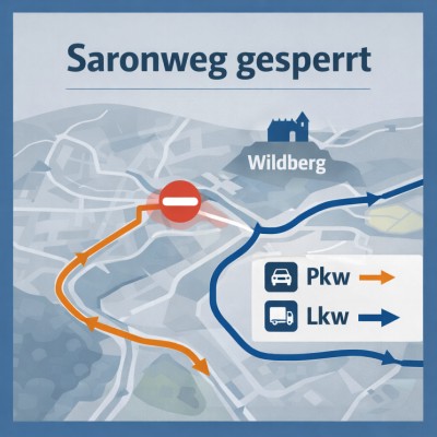 Saronweg in Wildberg ab 13. April zwei Wochen voll gesperrt