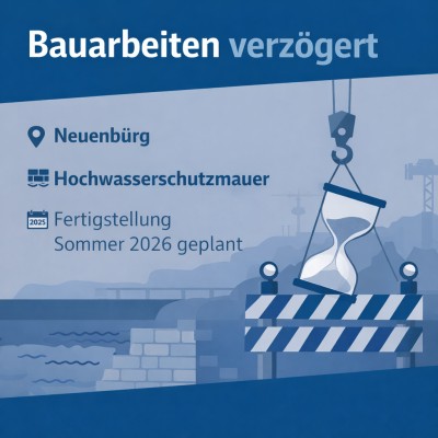 Sanierung der Hochwasserschutzmauer in Neuenbürg verzögert