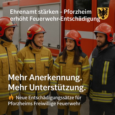Pforzheim stärkt Ehrenamt: Höhere Entschädigung für Feuerwehrkräfte