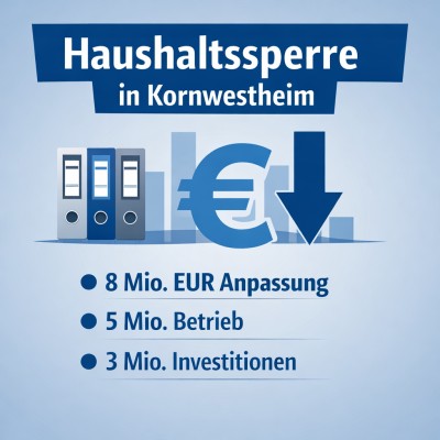 Kornwestheim beschließt Haushaltssperre wegen Steuerausfällen