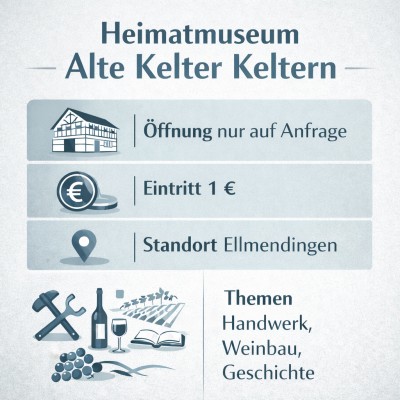 Heimatmuseum Alte Kelter in Keltern nur auf Anfrage geöffnet