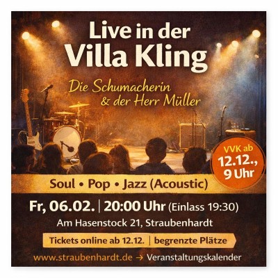 Soul, Pop, Jazz: Duo eröffnet Kulturjahr in Straubenhardt