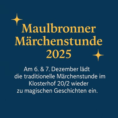 Märchenstunde in Maulbronn verzaubert Besucher – Tradition lebt seit 25 Jahren