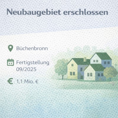 Neubaugebiet Büchenbronn erschlossen und in Betrieb