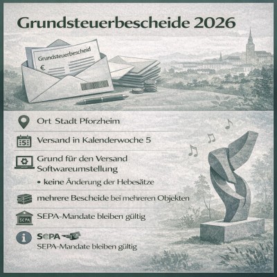 Pforzheim versendet Grundsteuerbescheide 2026 einmalig neu
