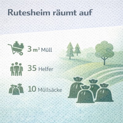 Rutesheim: Ehrenamtliche sammeln rund drei Kubikmeter Müll