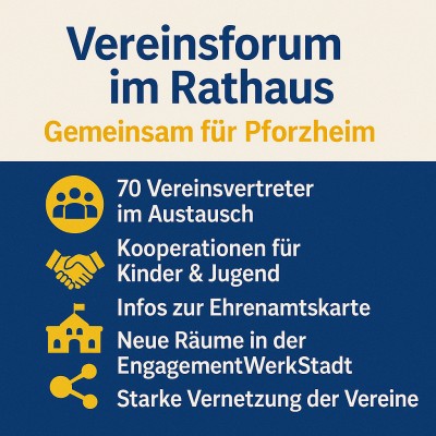 Vereinsforum im Rathaus stärkt Vernetzung der Pforzheimer Vereine