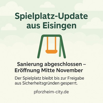 Sanierung am Eisinger Kleinkinderspielplatz kurz vor Abschluss