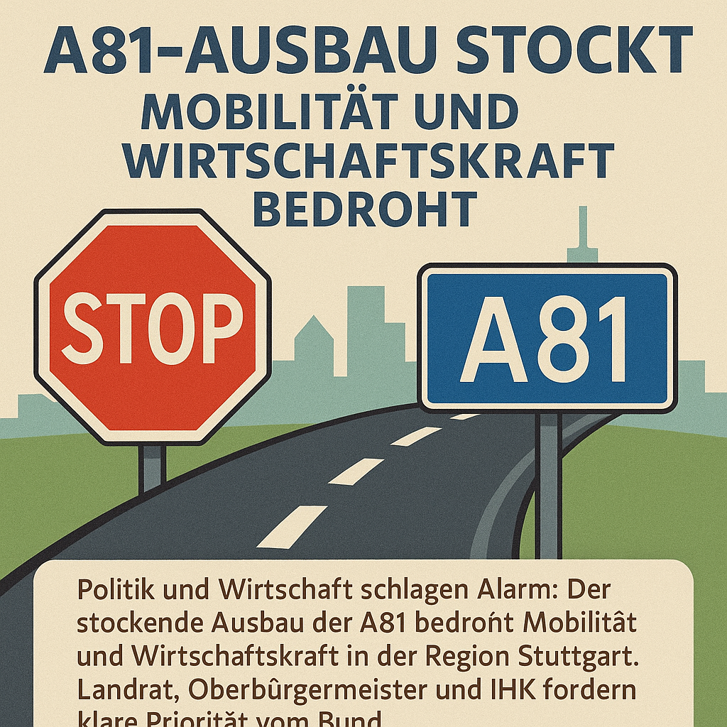 A81-Ausbau stockt – Region Stuttgart warnt