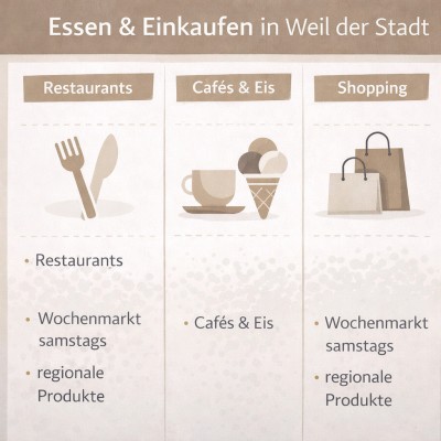 Essen und Einkaufen in Weil der Stadt