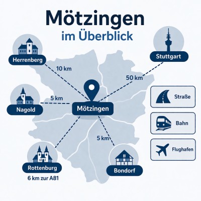 Mötzingen und Umgebung im Überblick