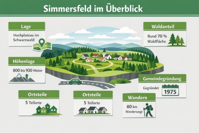 Simmersfeld im Landkreis Calw: Lage, Ortsteile und Struktur
