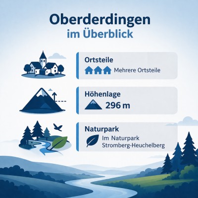 Oberderdingen: Lage, Ortsteile und geografische Struktur