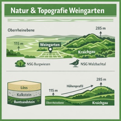 Weingarten Natur und Topografie Übersicht