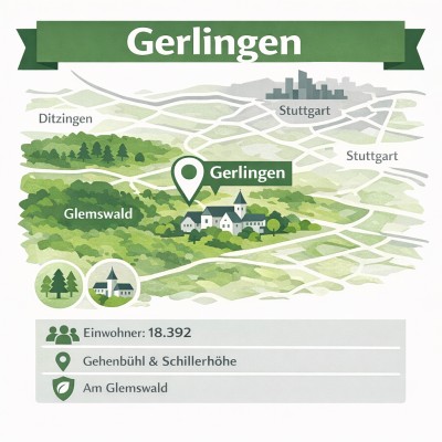 Gerlingen: Stadt im Landkreis Ludwigsburg bei Stuttgart