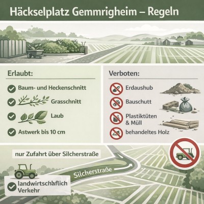 Häckselplatz Gemmrigheim – Anfahrtsweg und Regeln
