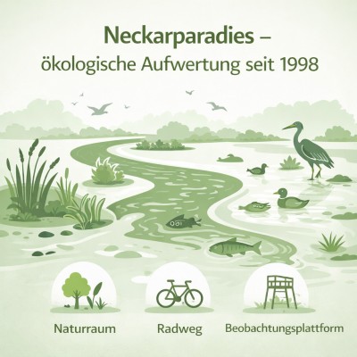 Neckarparadies: ökologische Entwicklung im Fokus